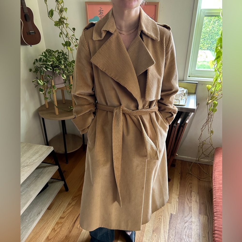 COS Beige Corduroy Trench Coat - Women’s Jackets & Coats - Picture 6 of 9
